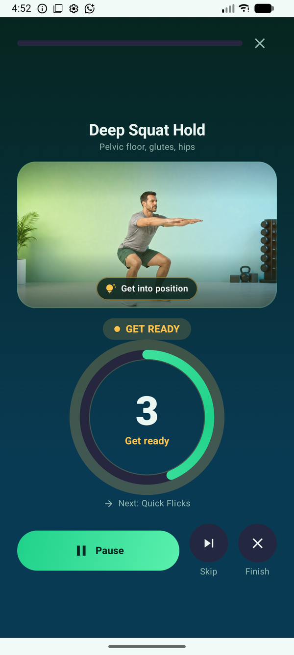 Guided squeeze and relax timer